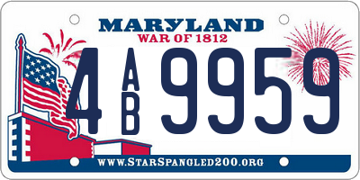 MD license plate 4AB9959