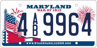 MD license plate 4AB9964