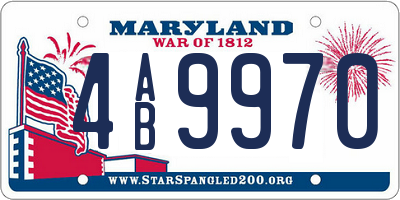 MD license plate 4AB9970