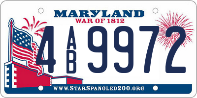 MD license plate 4AB9972