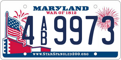 MD license plate 4AB9973