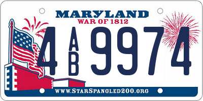 MD license plate 4AB9974