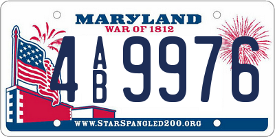 MD license plate 4AB9976