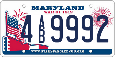 MD license plate 4AB9992
