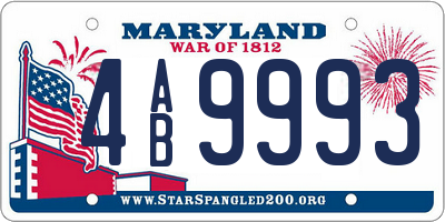 MD license plate 4AB9993