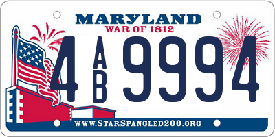MD license plate 4AB9994