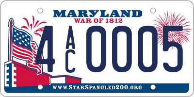 MD license plate 4AC0005