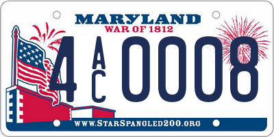 MD license plate 4AC0008