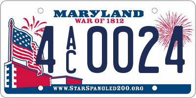 MD license plate 4AC0024