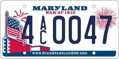 MD license plate 4AC0047