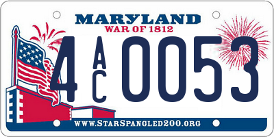 MD license plate 4AC0053