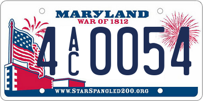 MD license plate 4AC0054