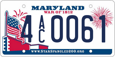 MD license plate 4AC0061