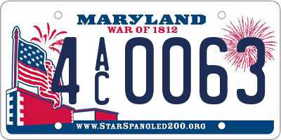 MD license plate 4AC0063