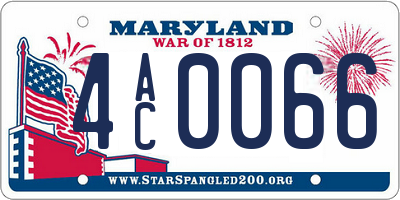 MD license plate 4AC0066