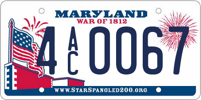 MD license plate 4AC0067