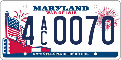 MD license plate 4AC0070