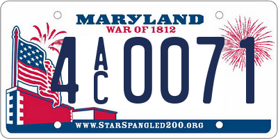 MD license plate 4AC0071