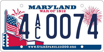 MD license plate 4AC0074