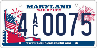 MD license plate 4AC0075