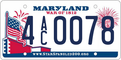 MD license plate 4AC0078