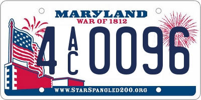 MD license plate 4AC0096