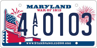 MD license plate 4AC0103