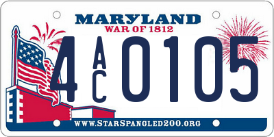 MD license plate 4AC0105