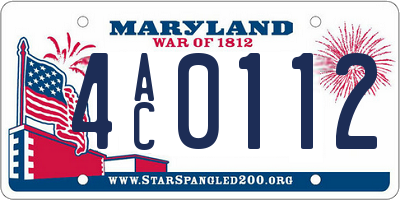 MD license plate 4AC0112