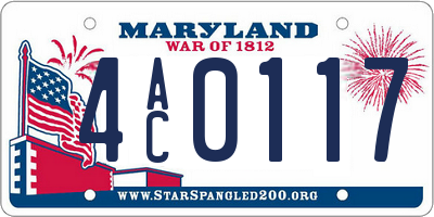 MD license plate 4AC0117