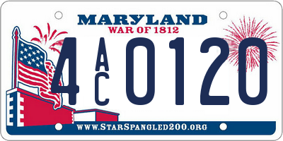 MD license plate 4AC0120