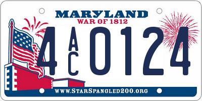 MD license plate 4AC0124