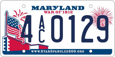MD license plate 4AC0129