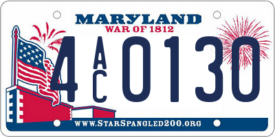 MD license plate 4AC0130