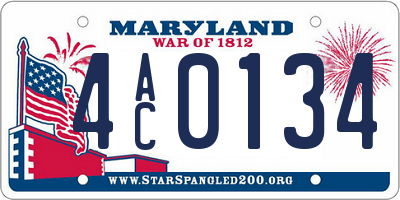 MD license plate 4AC0134