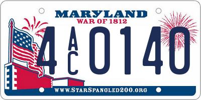 MD license plate 4AC0140