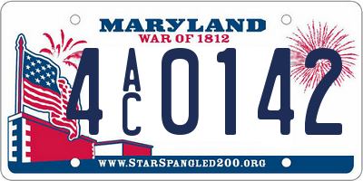 MD license plate 4AC0142