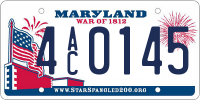 MD license plate 4AC0145