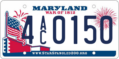 MD license plate 4AC0150