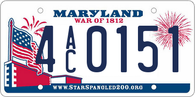 MD license plate 4AC0151