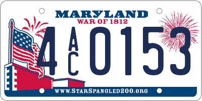 MD license plate 4AC0153