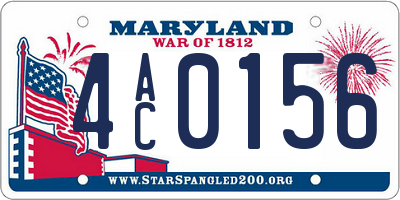 MD license plate 4AC0156