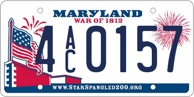 MD license plate 4AC0157