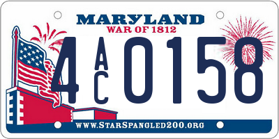MD license plate 4AC0158