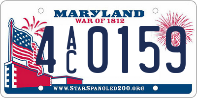 MD license plate 4AC0159
