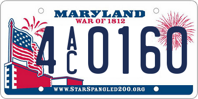 MD license plate 4AC0160