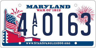 MD license plate 4AC0163