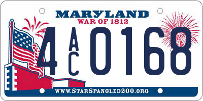 MD license plate 4AC0168