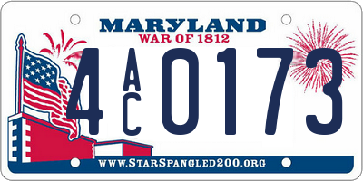 MD license plate 4AC0173