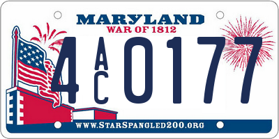 MD license plate 4AC0177